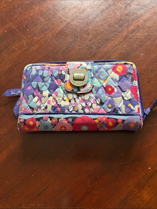 Vera Bradley Handbags - Vera Bradley Purple Multi Floral Quilted Zip Wallet
